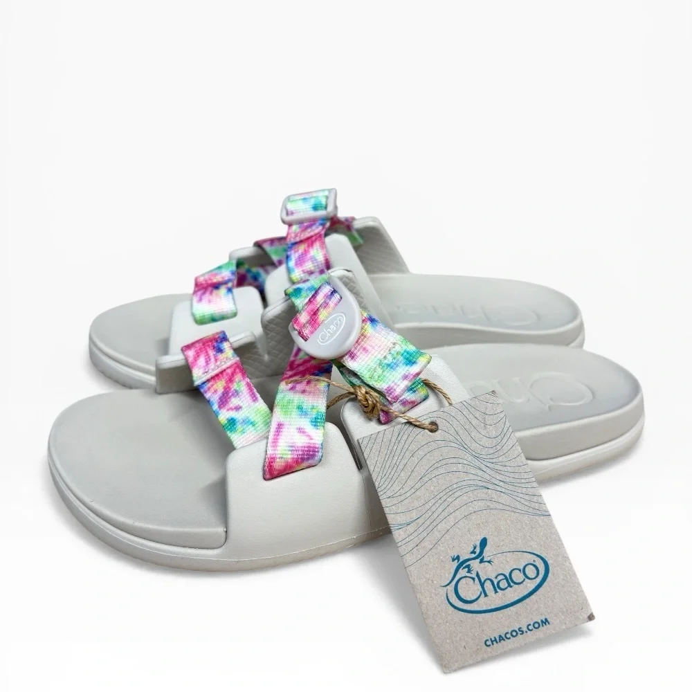 NWT Chaco Kids Chillos Slides Tie Dye Adjustable Sport Sandals Size US 6 - Picture 9 of 10